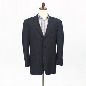 Joseph Abboud Union Made 42L Navy Blazer Sport Coat Jacket 3-Button Check Y354
